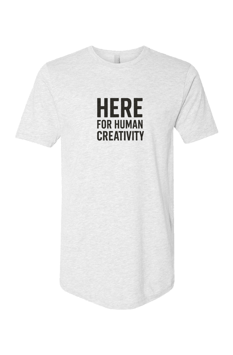 Cotton Long Body Short Sleeve Crew (Here For Human Creativity)