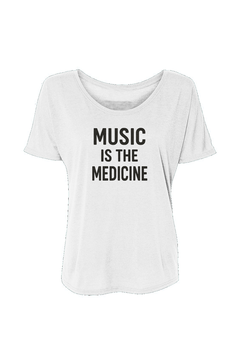 Women’s Slouchy Tee (Music is the Medicine)
