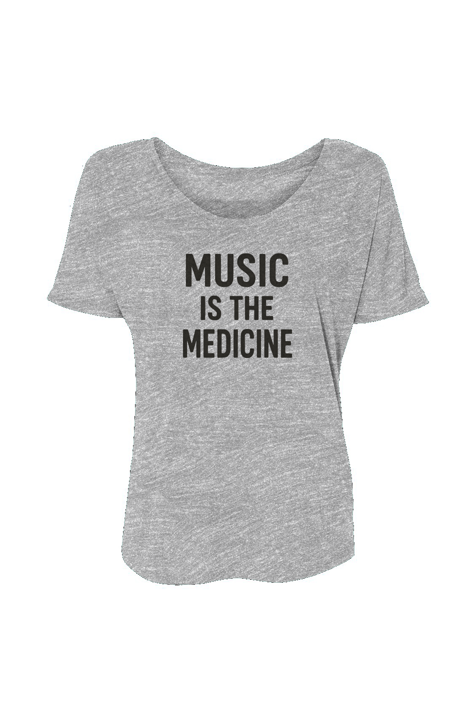 Women’s Slouchy Tee (Music is the Medicine)